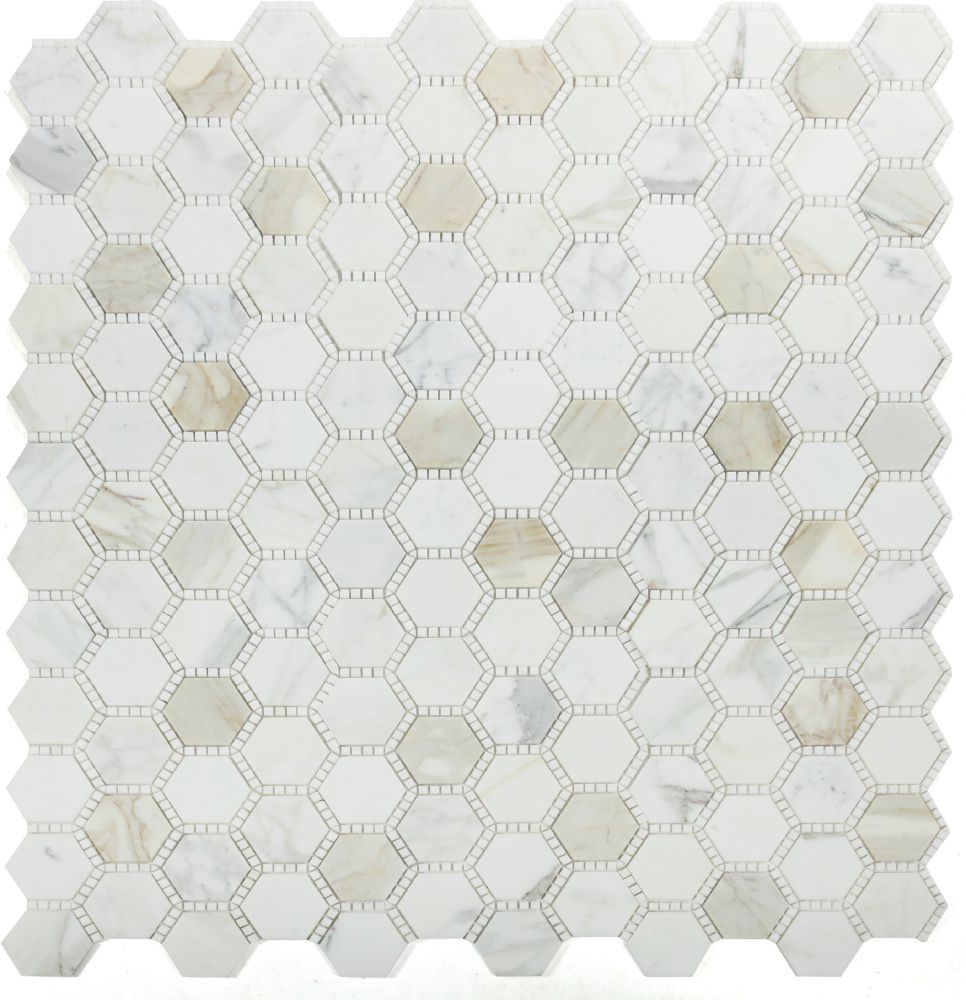 Hexagon Deco Calacatta Gold Honed 10.75 x 12.5