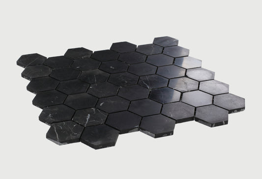 Hexagon Marquina Honed 2 x 2 12 x 12