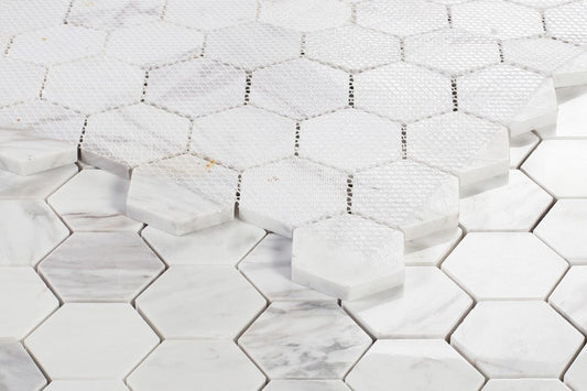 Hexagon White 2 x 2 11.75 x 11.75