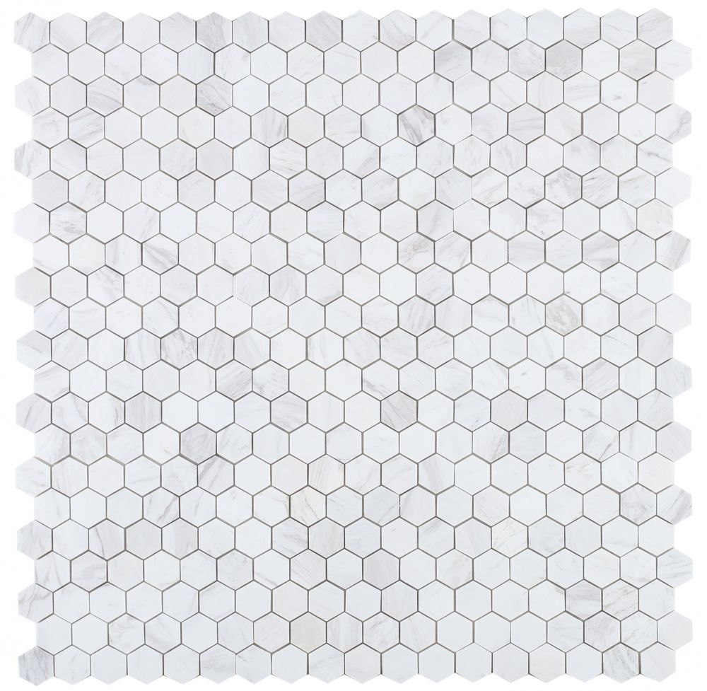 Hexagon White 2 x 2 11.75 x 11.75