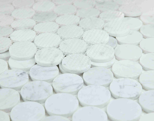 Penny Marble Large Carrara Honed 2 x 2 11.75 x 12