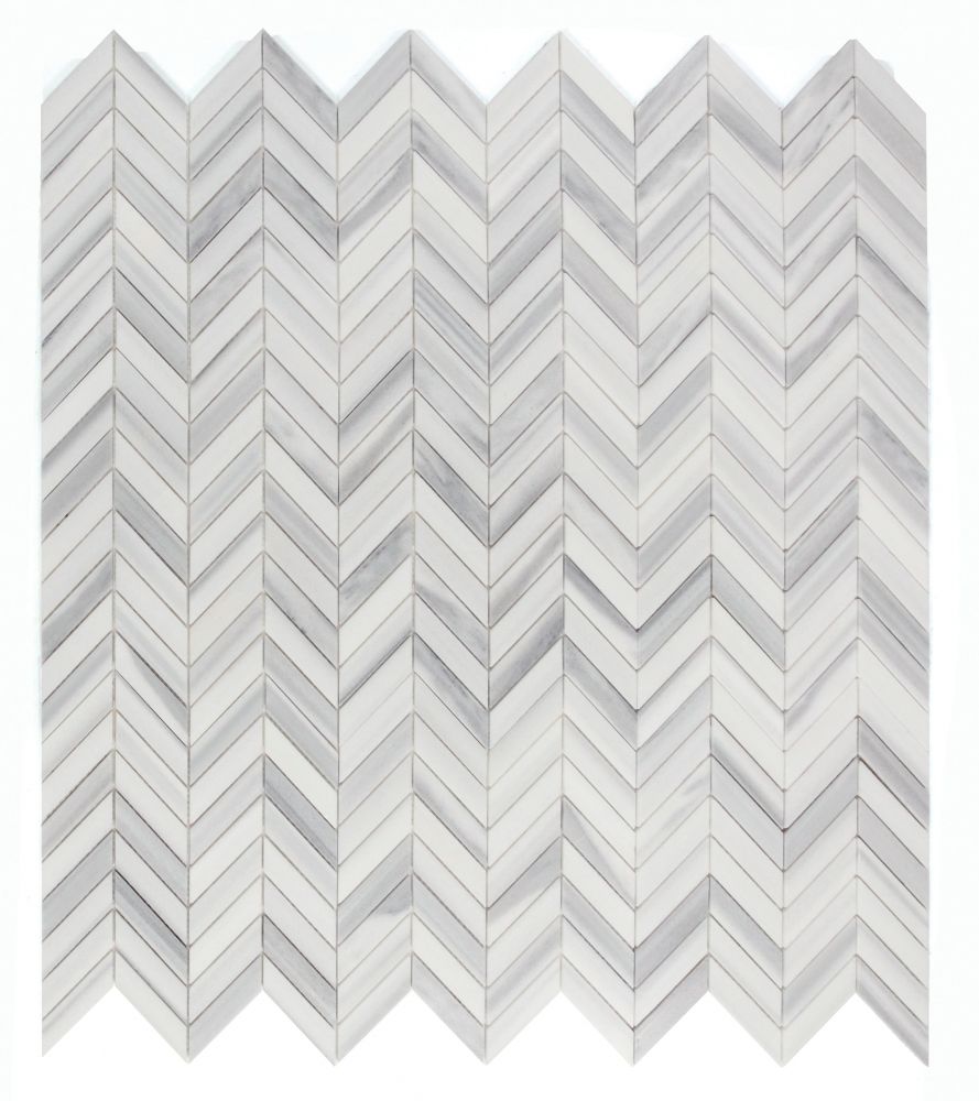 Chevron Marmala White 11 x 11