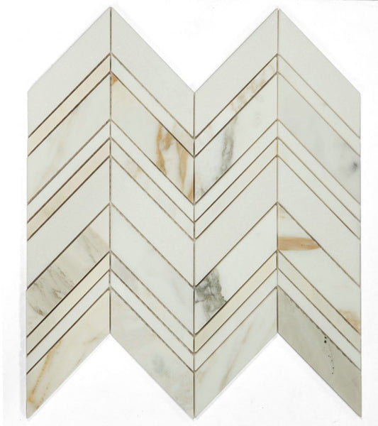 Chevron Ravenna Calacatta 11.75 x 12.25