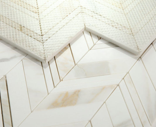 Chevron Ravenna Calacatta 11.75 x 12.25