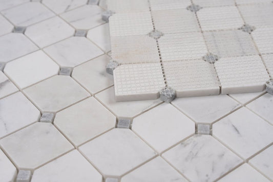Clipped Square Milky White Honed 11.75 x 11.75