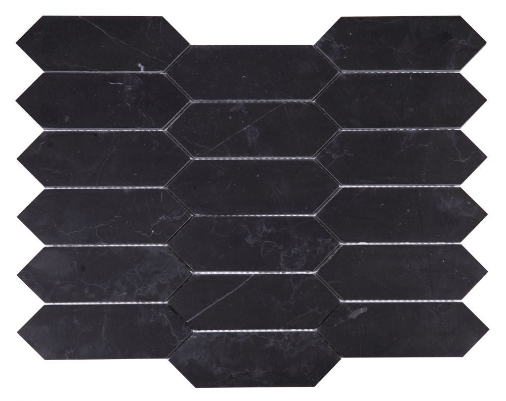 Elongated Hex Marquina 11.75 x 15
