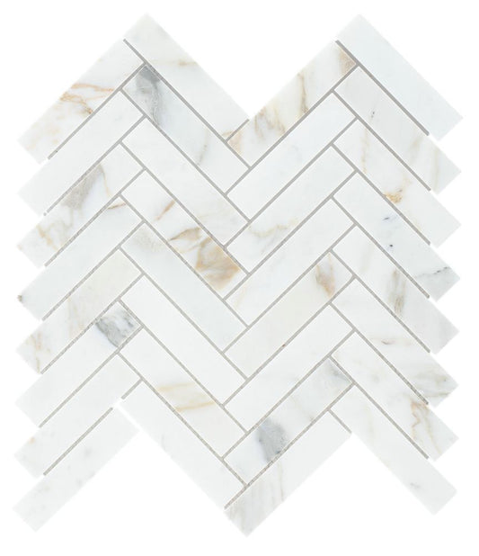 Herringbone Calacatta Gold Polished 11.25 x 11.25