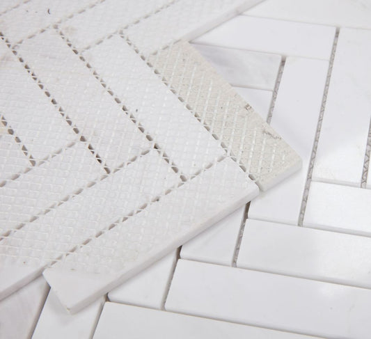 Herringbone White 11.25 x 11.25