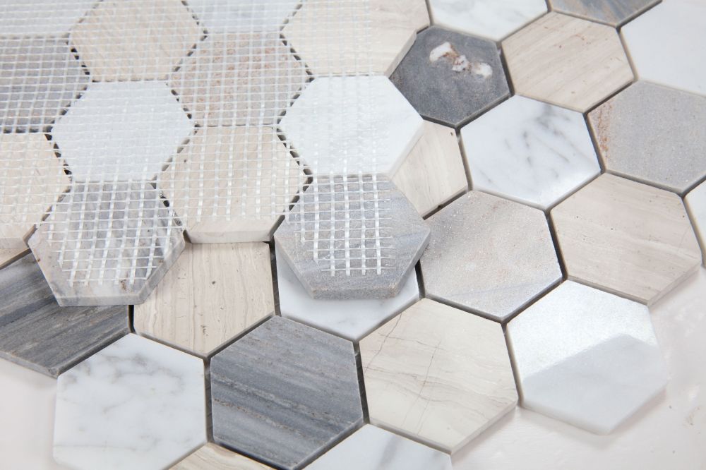 Hexagon Blue 2 x 2 11.75 x 12