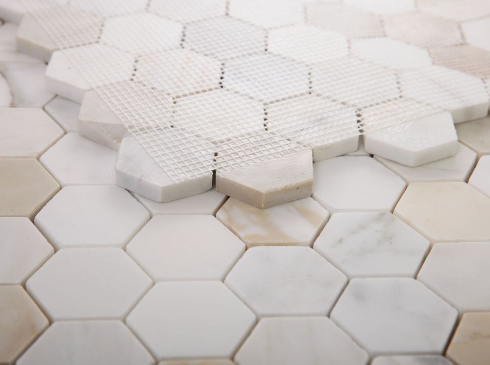 Hexagon Calacatta Gold Honed 2 x 2 11.75 x 12