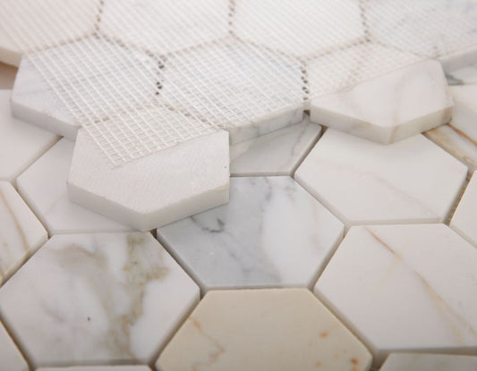 Hexagon Calacatta Gold Honed 3 x 3 10 x 11.5