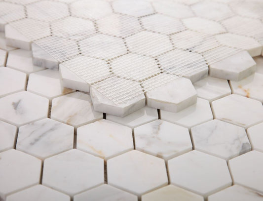 Hexagon Calacatta Gold Polished 2 x 2 11.75 x 12
