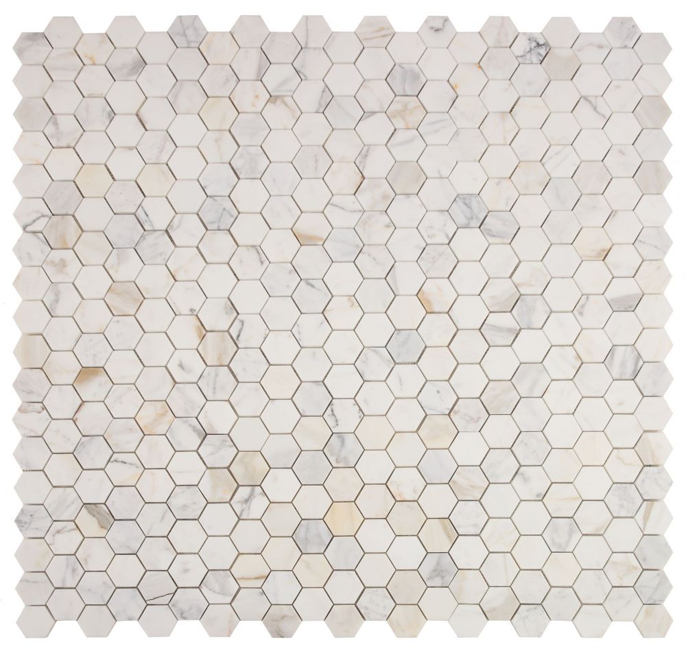 Hexagon Calacatta Gold Polished 2 x 2 11.75 x 12