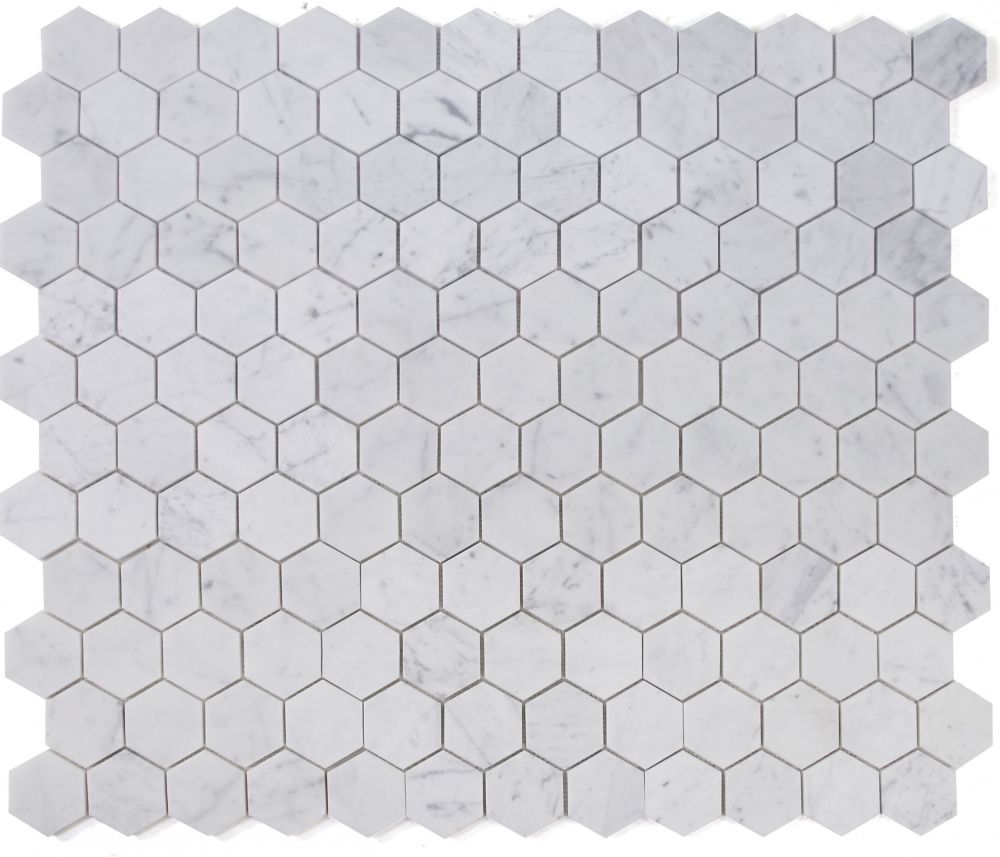 Hexagon Carrara Honed 3 x 3 10 x 11.50