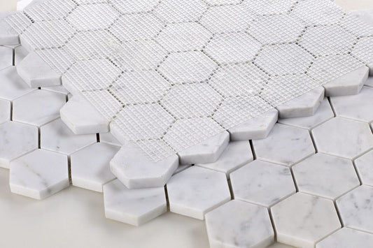 Hexagon Carrara Polished 2 x 2 12 x 12