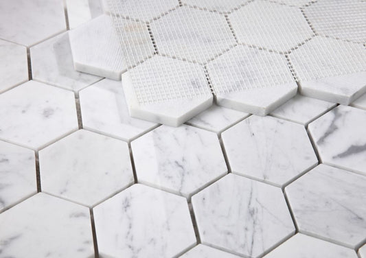 Hexagon Carrara Polished 3 x 3 10 x 11.5