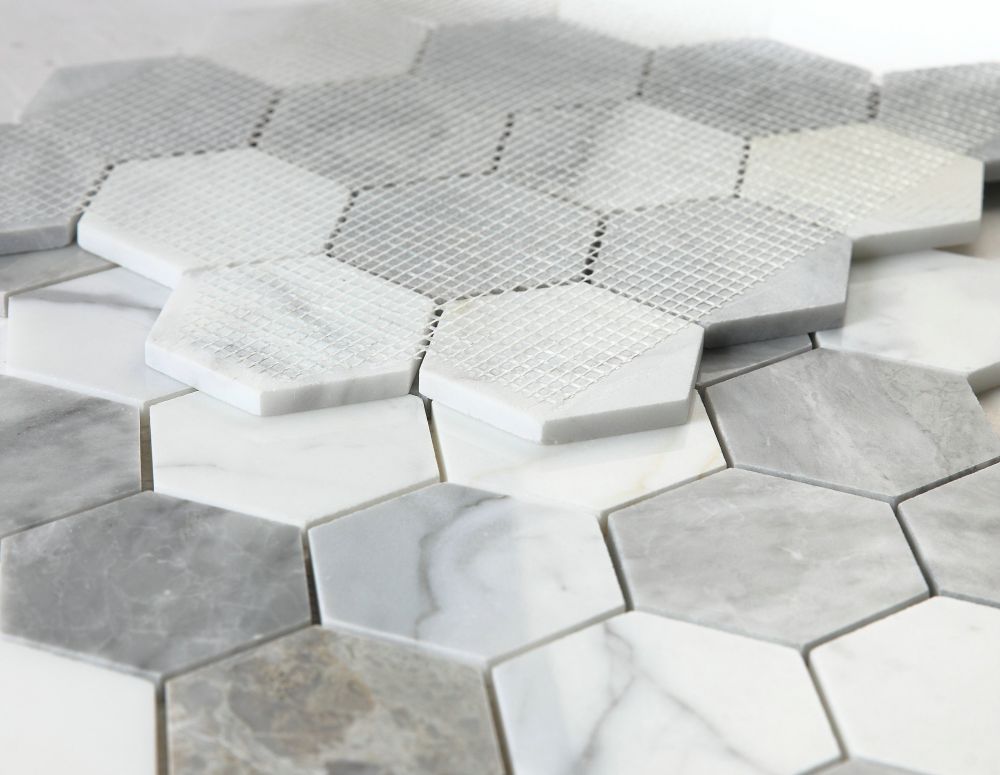 Hexagon City Grey 3 x 3 10.25 x 11.75