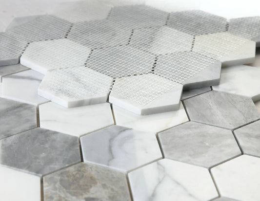 Hexagon City Grey 3 x 3 10.25 x 11.75