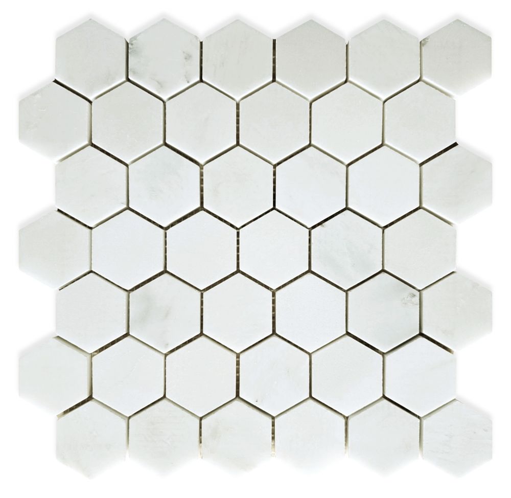 Hexagon Snow White Honed 2 x 2 11.75 x 12