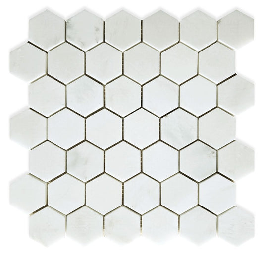 Hexagon Snow White Honed 2 x 2 11.75 x 12
