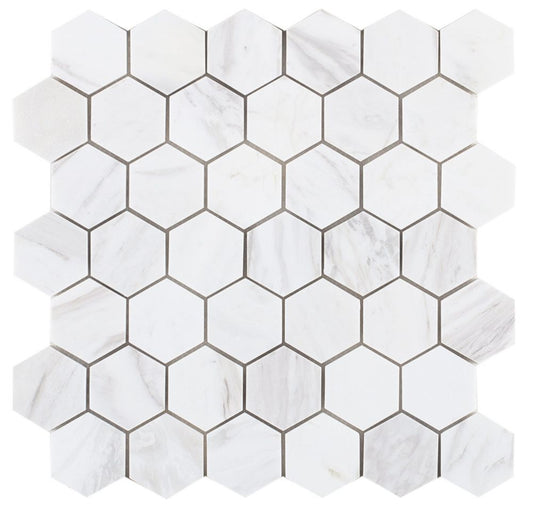 Hexagon White 2 x 2 11.75 x 11.75