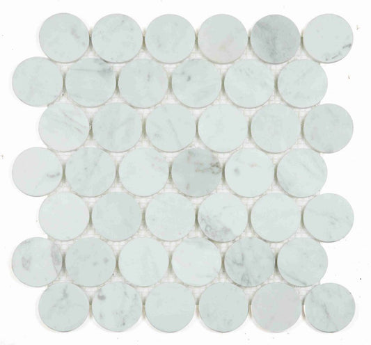 Penny Marble Large Carrara Honed 2 x 2 11.75 x 12