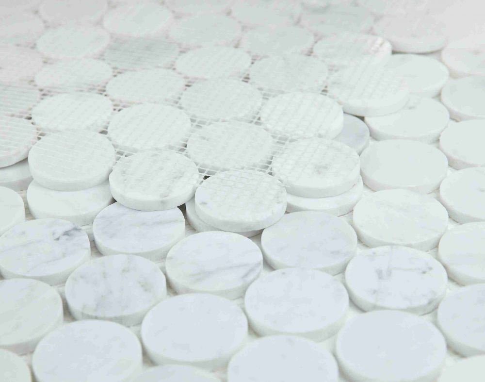 Penny Marble Large Carrara Honed 2 x 2 11.75 x 12