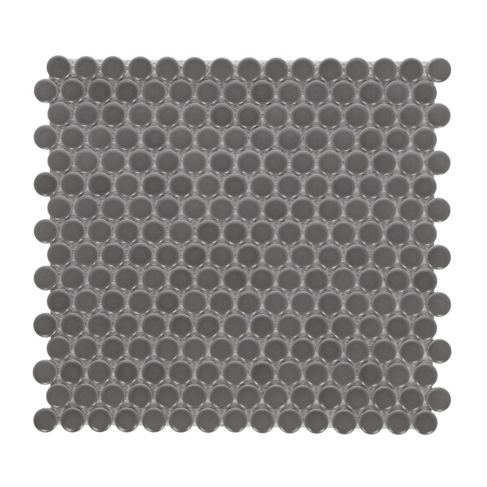 Penny Round Dark Grey Matte 11.5 x 12.25