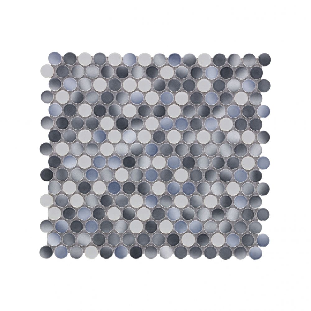 Penny Round Gradient Grey Glossy 11.5 x 12.25