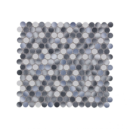 Penny Round Gradient Grey Glossy 11.5 x 12.25
