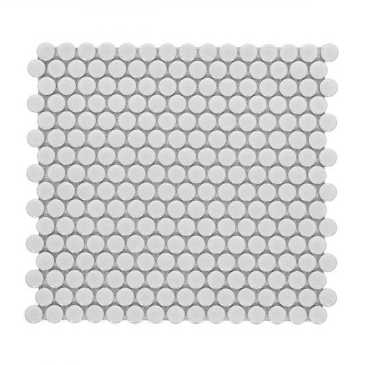 Penny Round Light Grey Matte 11.5 x 12.25