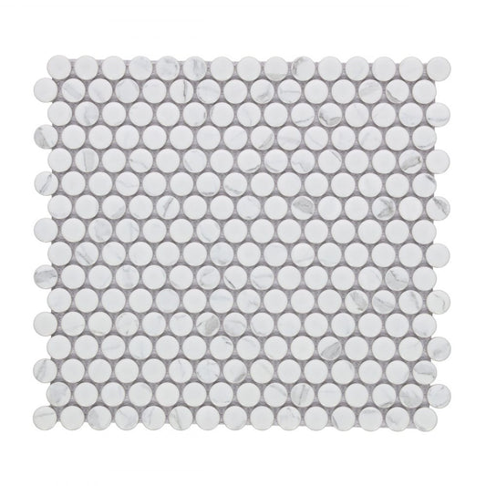 Penny Round Statuario Matte 11.5 x 12.25