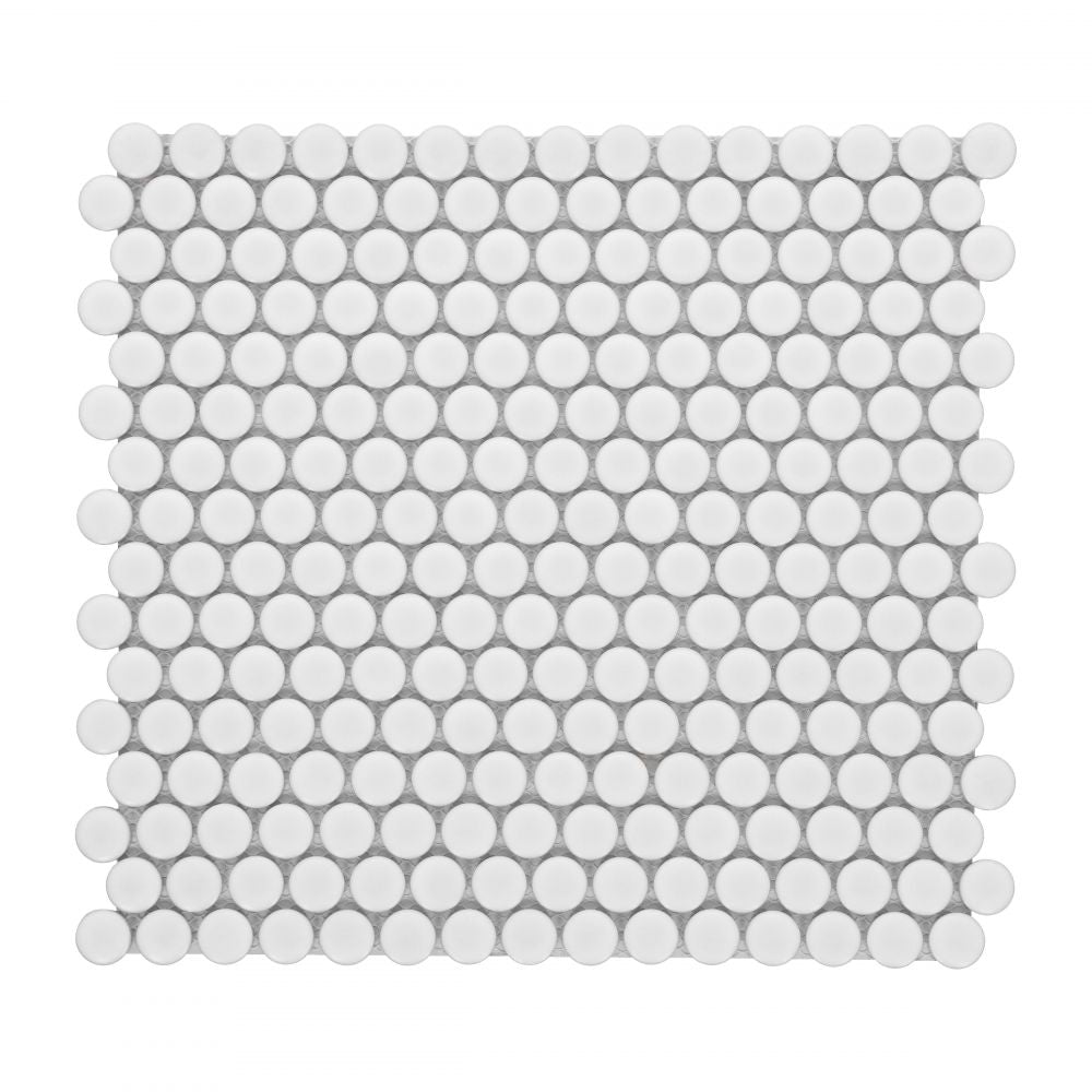Penny Round White Matte 11.5 x 12.25